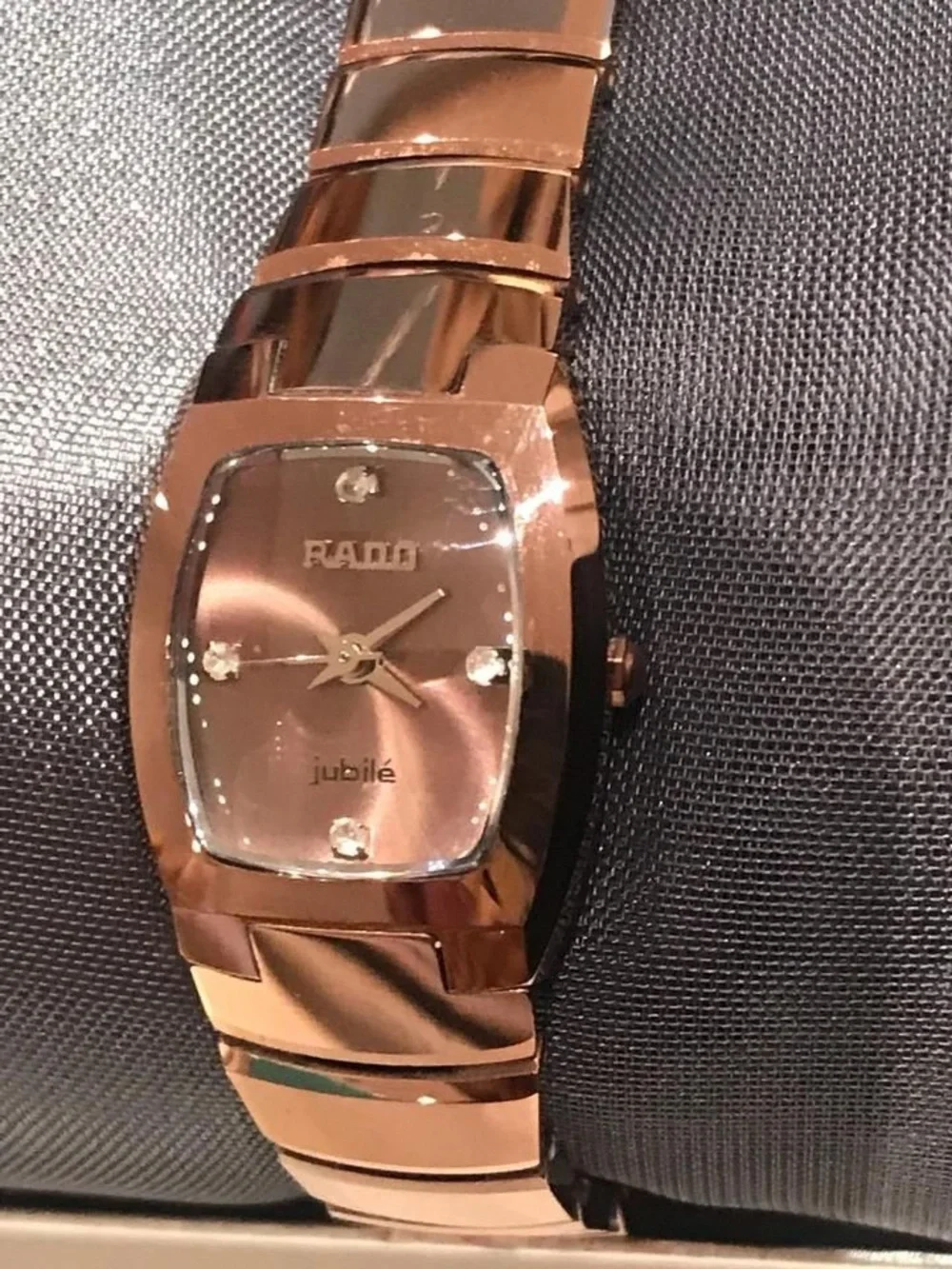 Rado Jubile Rose Gold Tone Bracelet Watch with Crystal Markers